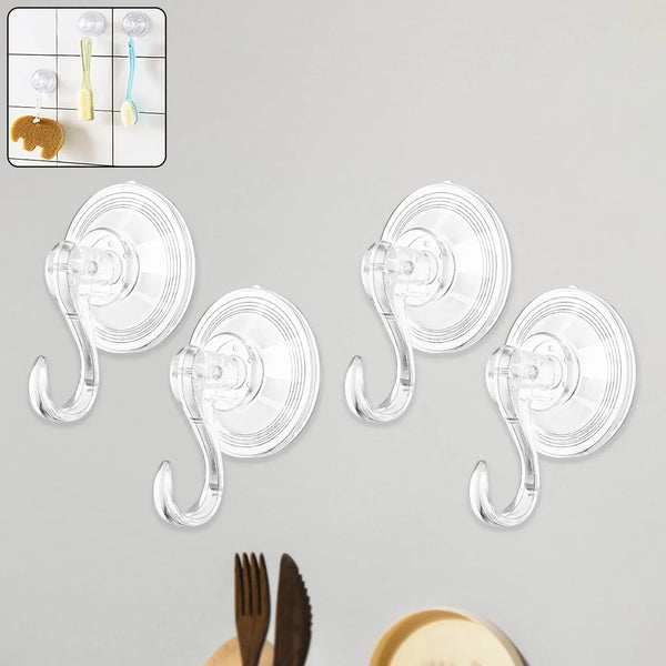 Plastic Suction Cup Hooks (4 Pcs Set) - Justgrabit Inc.