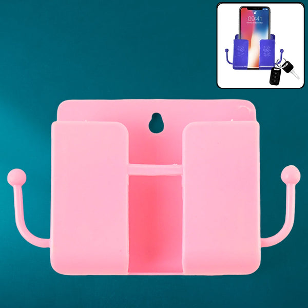 1 Pc Blue Wall mount Mobile Stand With Hook - justgrabit.in | Just Grab It