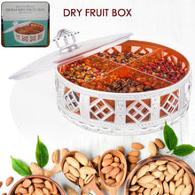 Multipurpose Dry Fruit Box 4 Section Dry Fruit Round Silver Gift Box (1 Pc) - justgrabit.in | Just Grab It