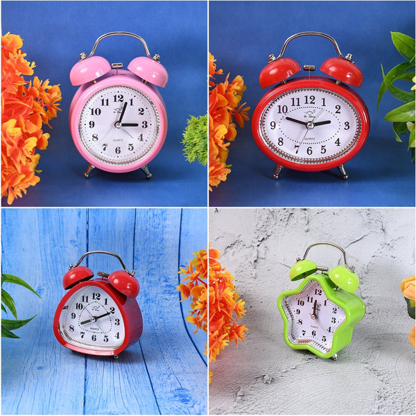 Mini Cute Alarm Clock Small Kids and Students (Mix Design & Color / 1 Pc) - justgrabit.in | Just Grab It