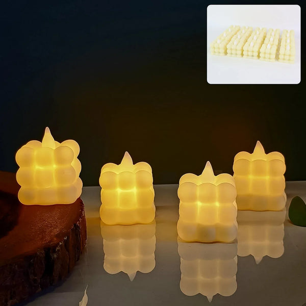 LED Flameless Cube Decorative Candles (24 Pc) - justgrabit.in | Just Grab It