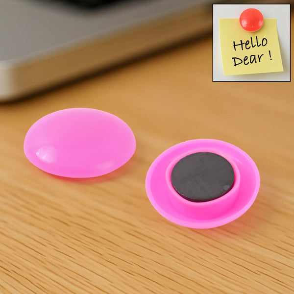 Pink Board Magnets Circular Plastic Buttons (1 Pc) - justgrabit.in | Just Grab It