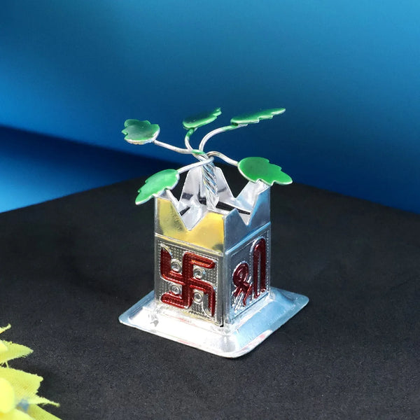 Tulsi Plant Miniature Idol with Mandir Kalash Base - (1 Pc) - justgrabit.in | Just Grab It