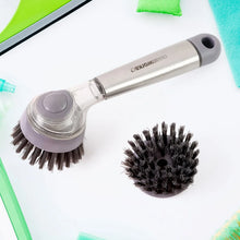 Cleaning Brushes Set, Scrub Brush Bathroom Brush, Long Handle Liquid Dispenser Pot Washing Brush - justgrabit.in | Just Grab It