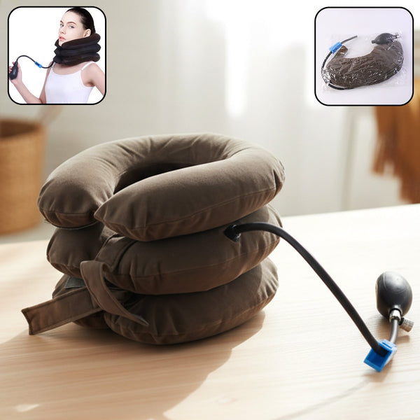 3 Layer Inflatable Cervical Neck Traction Support Collar (1 Pc) - justgrabit.in | Just Grab It