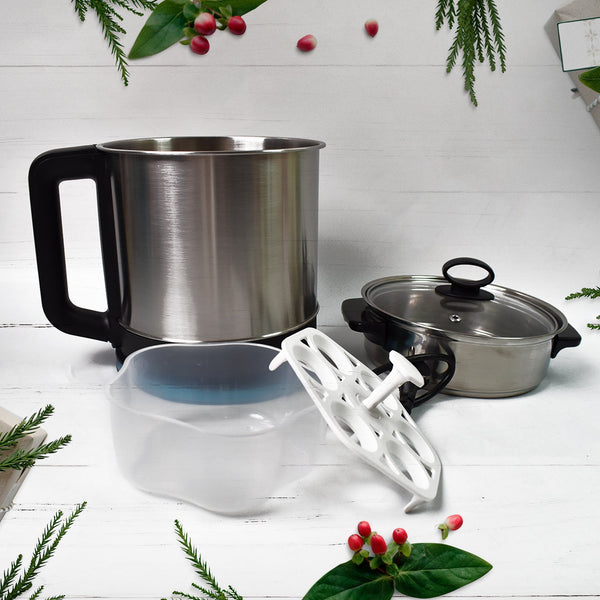 Soup Pot with Lid, Stainless Steel Multi Cooker Kettle (800W / 2.5 Ltr.) - justgrabit.in | Just Grab It