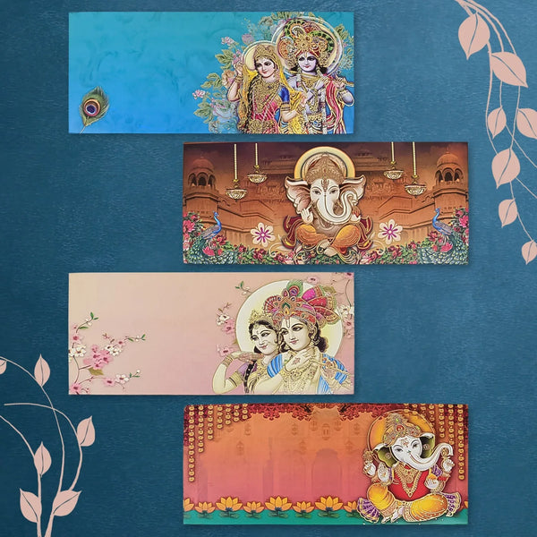 Wedding Gift Envelopes Gift Card (1 Pc / Multicolour / Design) - justgrabit.in | Just Grab It