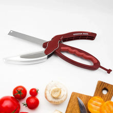 2 in 1 Kitchen Knife Scissor with Spring Locking Hinge and Chopping Board (1 Pc) - justgrabit.in | Just Grab It