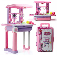 Big Beauty Set Suitcase On Wheel, The Ultimate Beauty Set On Wheels for Girls, Makeup Kit is Easy to Clean & Use, Portable Beauty Set with 25 Pieces for 3 Years BIS Approved. (Beauty Set Trolley) - Justgrabit Inc.