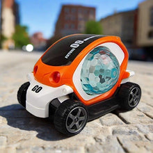 360° Rotating Stunt Car Toy – Bump & Go with 4D Lights, Music & Disco Ball (1 Pc, Battery Not Included) - Justgrabit Inc.