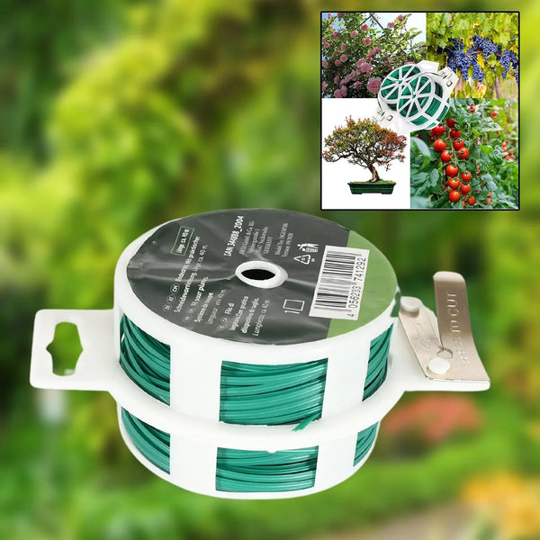Garden Wire, Sturdy Plant Ties for Support, Garden Ties with Cutter for Tomatoes Vines, Plant Wire Tie Wire for Indoor, Outdoor, Home and Office Use (50 Mtr) - Justgrabit Inc.