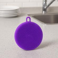 Purple Silicone Dish Scrubber Sponge Mildew Free, Non Stick, Heat Resistant - justgrabit.in | Just Grab It