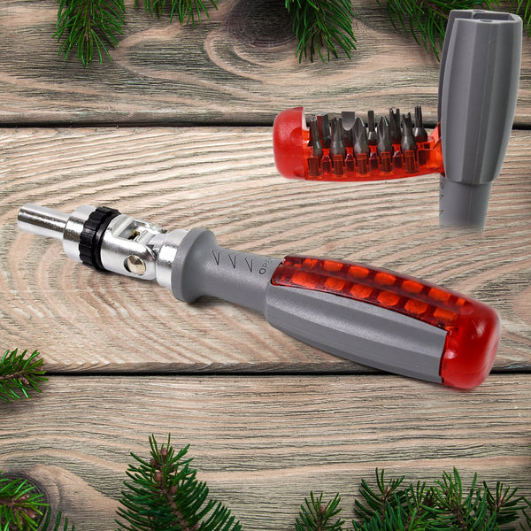 Multi Bits Ratchet Screwdriver Set, Adjustable Angle Two - Way Ratcheting (1 Set) - justgrabit.in | Just Grab It