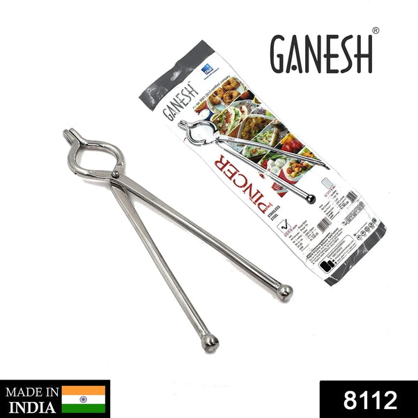 Ganesh Premium Quality Unbreakable Stainless Steel Goti Sandsi / Sansi / Pakkad / Pincer / Chimta / Tongs / Utensil Holder Smart Kitchen Tool - 8mm - Justgrabit Inc.