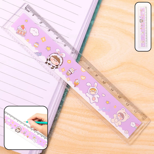 Premium Cute Cartoon Plastic Ruler for Kids (1 Pc) - justgrabit.in | Just Grab It