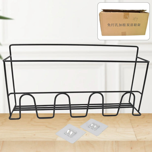 Metal Self Adhesive Multipurpose Kitchen Accessories Organizer Rack Wall (1 Pc) - justgrabit.in | Just Grab It