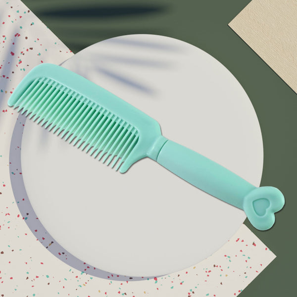 Plastic Hair Comb with Heart - Shaped Handle (1 Pc) - justgrabit.in | Just Grab It