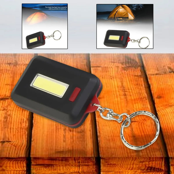 LED Keychain COB Light with Hook & Loop Sticker. 3 Light Modes (1 Pc / Battery Not Included) - Justgrabit Inc.