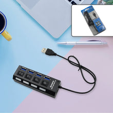 4 Port USB, HUB USB 2.0 HUB Splitter High Speed with On/Off Switch Multi LED Adapter Compatible with Tablet Laptop Computer Notebook - Justgrabit Inc.