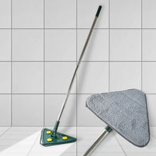 2 - in - 1 Extendable Triangle Mop – Retractable, 360° Rotating, Telescopic & Reusable Mop Heads (1 Pc) - justgrabit.in | Just Grab It