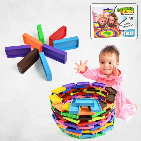 Kids 120 Domino Blocks Dominoes (120 Pcs Set) - Justgrabit Inc.