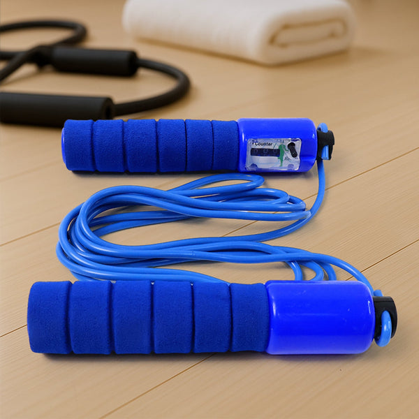 Adjustable Skipping Rope with Digital Jump Counter and Foam Grip Handles (1 Pc) - justgrabit.in | Just Grab It