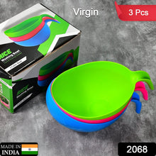 Plastic Rice Bowl / Food Strainer Thick Drain Basket with Handle for Rice, Vegetable & Fruit (set of 3pcs) - Justgrabit Inc.