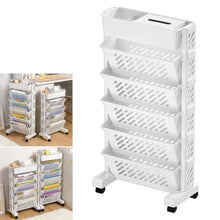 Movable Bookshelf, Large Capacity Rotatable Plastic Rolling Organization Shelf / Rack - Justgrabit Inc.
