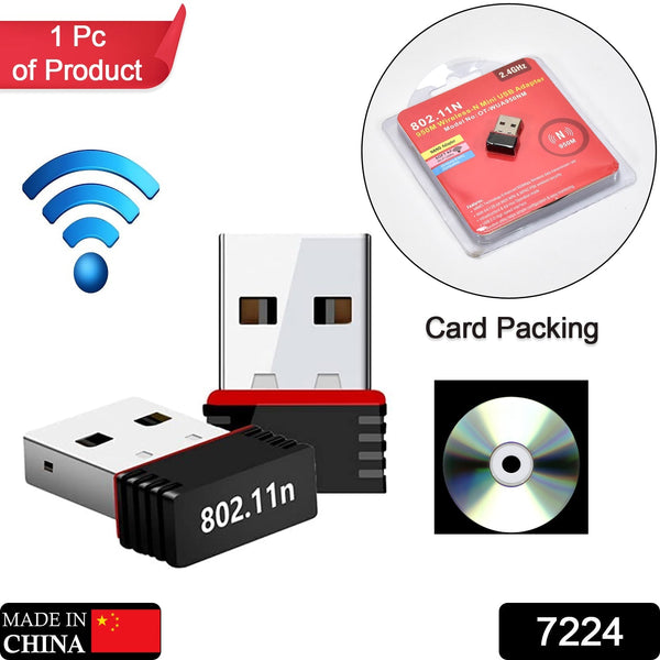 Wireless Mini Wi - Fi Network Adapter with Driver CD for Computer & Laptop - justgrabit.in | Just Grab It