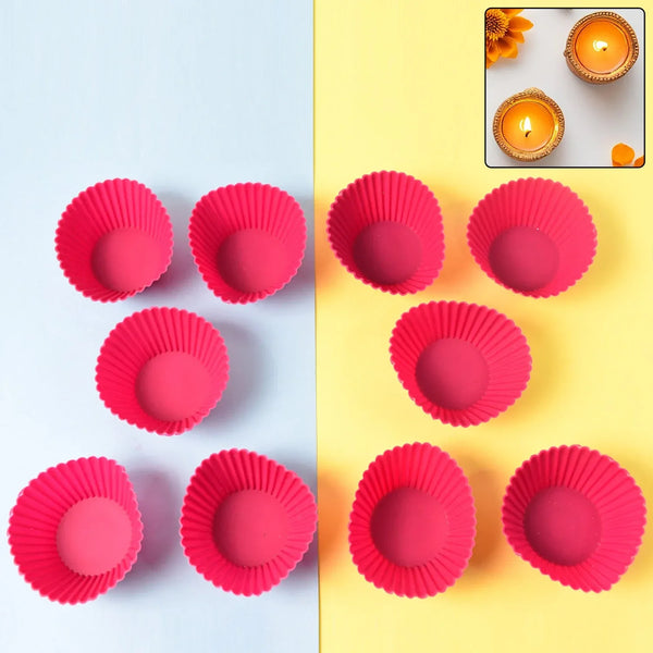 Silicone Cup Cake Mould (10 Pcs Set) - Justgrabit Inc.