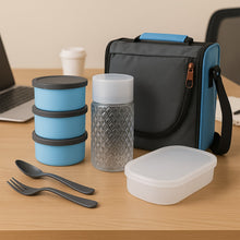 All - in - One Lunch Box with Fabric Bag for Office & School - justgrabit.in | Just Grab It