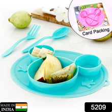 Silicon Micky Plate And 1 Spoon & 1 Fork Card Packing ( 1 Pc Product) - justgrabit.in | Just Grab It