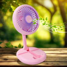USB Rechargeable Portable Fan With LED Light Heavy Duty & Foldable Fan With Charging Port Home, Outdoor, Temple - Justgrabit Inc.