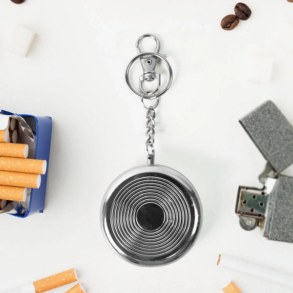 Mini Pocket SS Ashtray with keyring (1pc) - justgrabit.in | Just Grab It