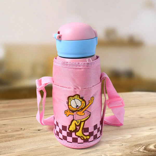 Thermos steel Double Wall Vacuum Bottle With Cover & Strap 600ml Approx - Justgrabit Inc.