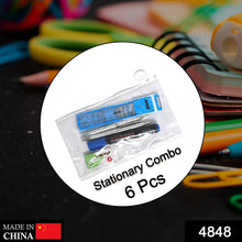 6 - Pcs Combo Zipper Pouch scissor Ruler Pen And Marker Used While Studying By Teachers And Students In Schools And Colleges Etc. - Justgrabit Inc.