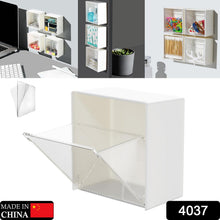 4037Adhesive Wall Mounted Flip Storage Box Holder Small Object Storage Case ( 1 pcs ) - justgrabit.in | Just Grab It