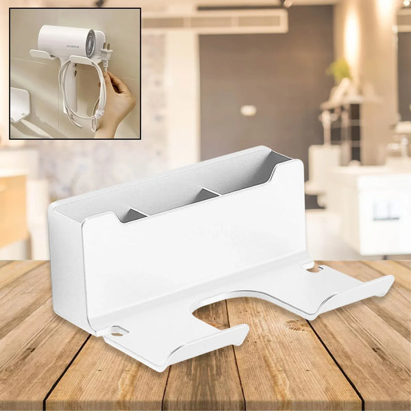 3 Compartment Wall Mount Hair Blower, Hair Dryers Holder (1 Pc) - Justgrabit Inc.