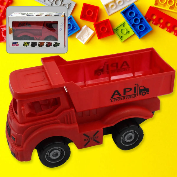 Friction Powered Dumper Toy Truck For Kids | With Opening Container Feature | Strong & Durable Plastic Material | Indoor & Outdoor Play Birthday Gift for Baby Boys & Girls (1 Pc) - Justgrabit Inc.