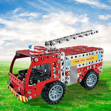 Metal DIY Fire Truck Building Blocks Kids (Fire Truck / 292pcs of truck tool / 1 Set) - justgrabit.in | Just Grab It