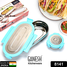 Ganesh Stainless Steel Lunch Box & Container Set of 2 - justgrabit.in | Just Grab It