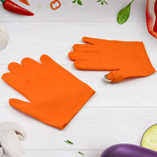 Gloves Silicone Thumb Knife Finger Protector Gears Cutting Vegetable Harvesting Knife - justgrabit.in | Just Grab It