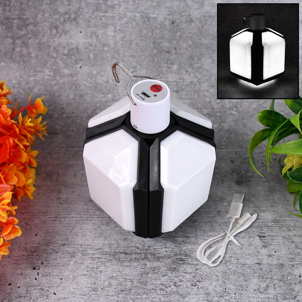 Foldable Camping Light USB Rechargeable LED Lamp with Hanging Hook (1 Pc) - justgrabit.in | Just Grab It