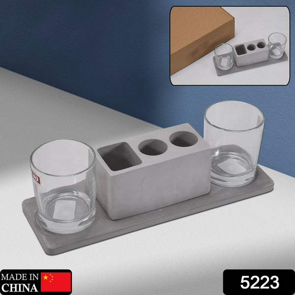 2 Wine Glasses & Marble Holder - Attractive Design for Hotels & Cafes - justgrabit.in | Just Grab It