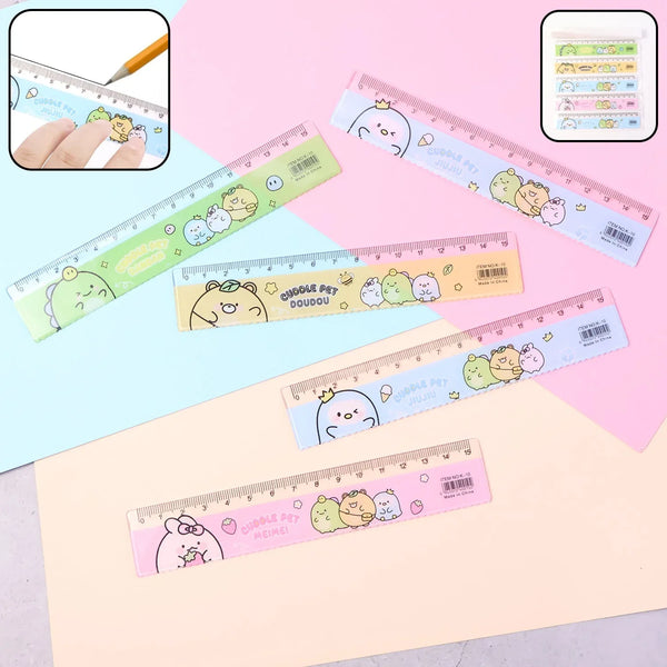 Premium Cute Cartoon Plastic Ruler Set for Kids (5 Pc) - justgrabit.in | Just Grab It