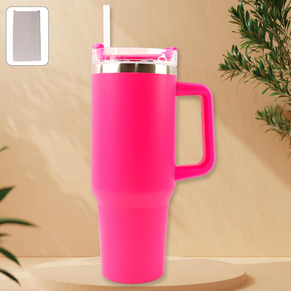 Pink Extra Large Insulated Travel Mug, Tumbler (1200ML - 1 Pc) - justgrabit.in | Just Grab It