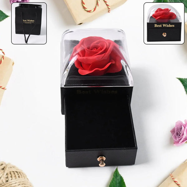 Preserved Eternal Rose Flower Gift Box Drawer (1 Pc) - Justgrabit Inc.