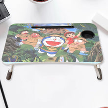 Multi - Purpose Laptop Desk for Study and Reading with Foldable, Cupholder & Drawer (1 Pc / Mix Catoon Design / 58×38 Cm) - justgrabit.in | Just Grab It