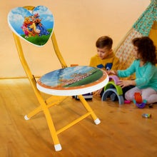 Heart Shape Kids Chair Cartoon Printed Foldable Kids / Children Folding Chair for Playrooms, Schools, Daycares, and Home. Metal and Fibre Body Picnic Beach Camping Chair (1 Pc) - Justgrabit Inc.