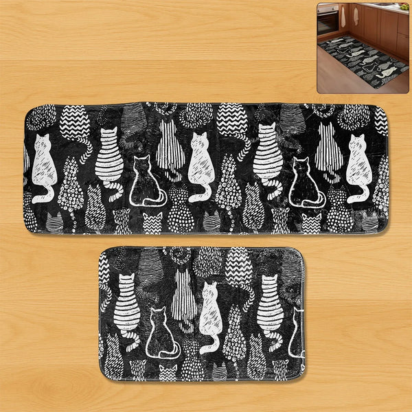 2 Pc Kitchen Floor Mat Set (40x60 cm & 45x120 cm) - Justgrabit Inc.